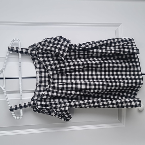 Rickis GINGHAM PRINT COLD SHOULDER BLOUSE 14/L - Picture 4 of 4